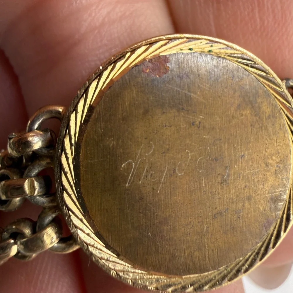 Vintage Speidel ID Bracelet‎ Engraved Gold Tone 6.5